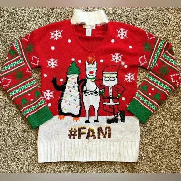 Planet Gold Sweaters - Planet Gold Women’s Long Sleeve Christmas Sweater Size Medium